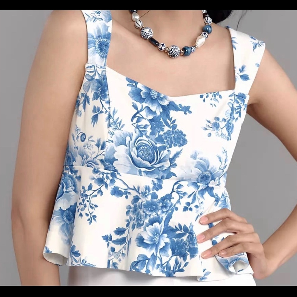 Maeve Blue Floral Blouse